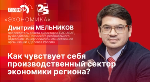 Председатель Псковского регионального отделения "Деловая Россия" Дмитрий Мельников выступил в программе «Эхономика» на радио ПЛН FM